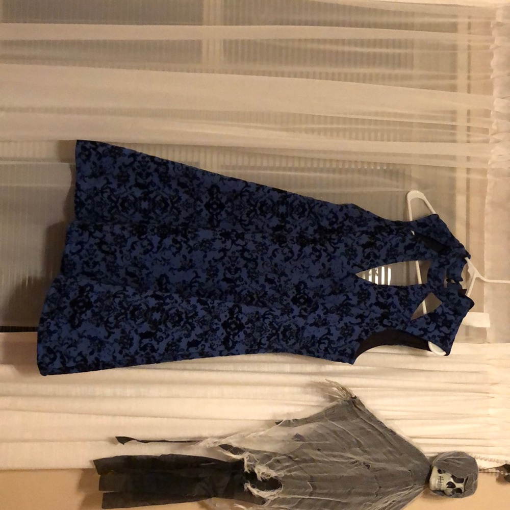 Blue and black dress